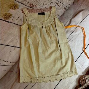 Willi Smith small nwot Cream Sleeveless Dress with Scalloped Hem/ tunic